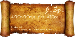 Járányi Szilárd névjegykártya