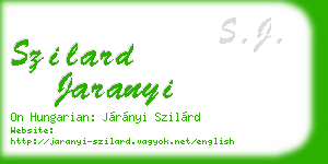 szilard jaranyi business card